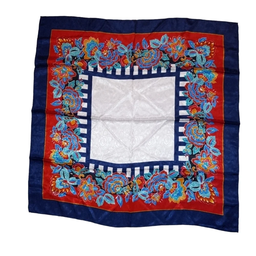 Vtg 80s Scarf Square